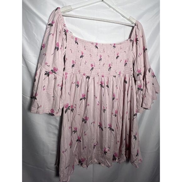 Free People Floral Lana Off the Shoulder Pink Top Medium - Picture 6 of 8
